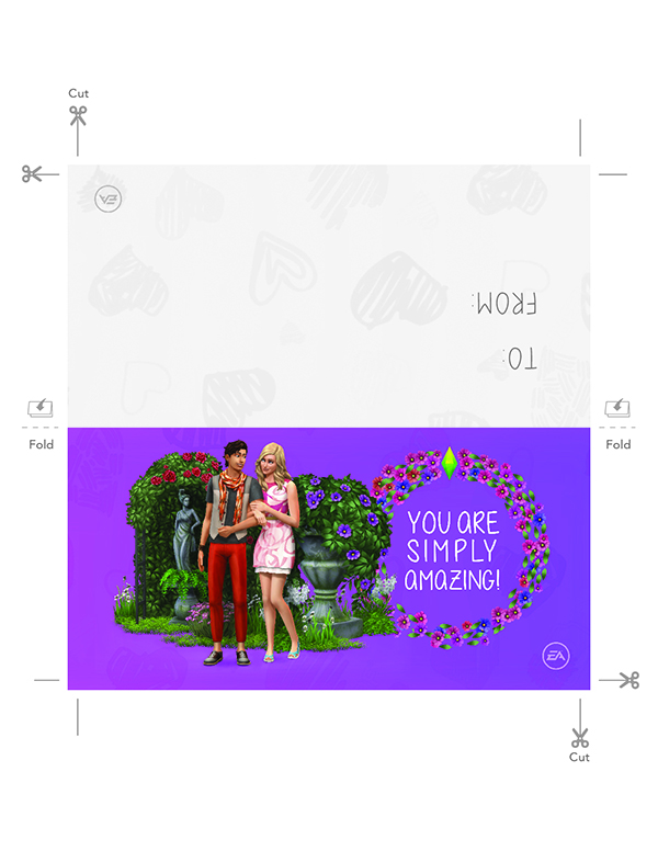 Printable Sims 4 Valentine's Day card