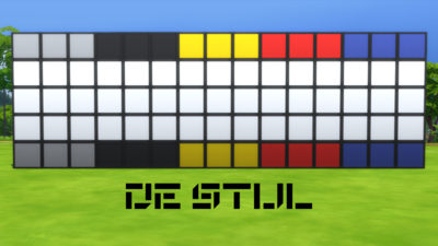 De Stijl Walls for The Sims 4