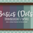 Basics Small Translucent Dots Wallpaper with Kick and Crown Molding in Medium Wood