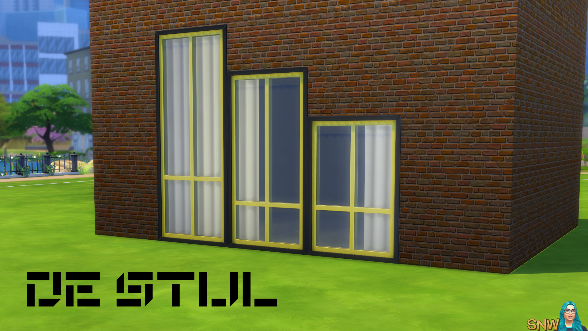 De Stijl Windows for The Sims 4