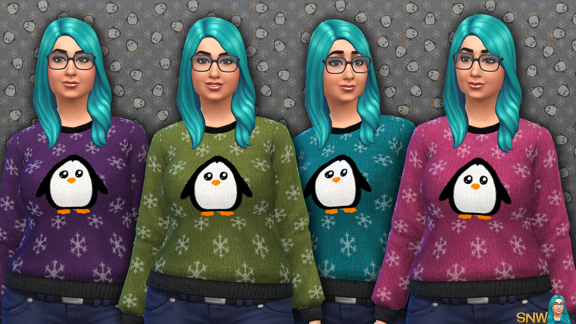 Women&#039;s Penguin Print Sweater