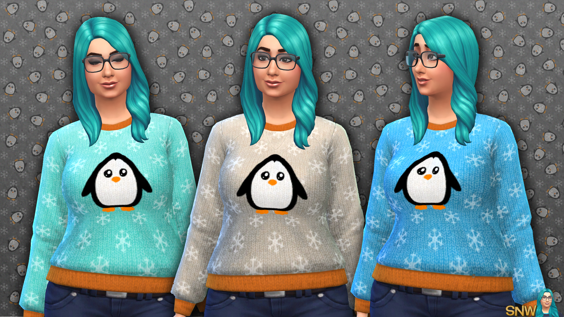 Women&#039;s Penguin Print Sweater