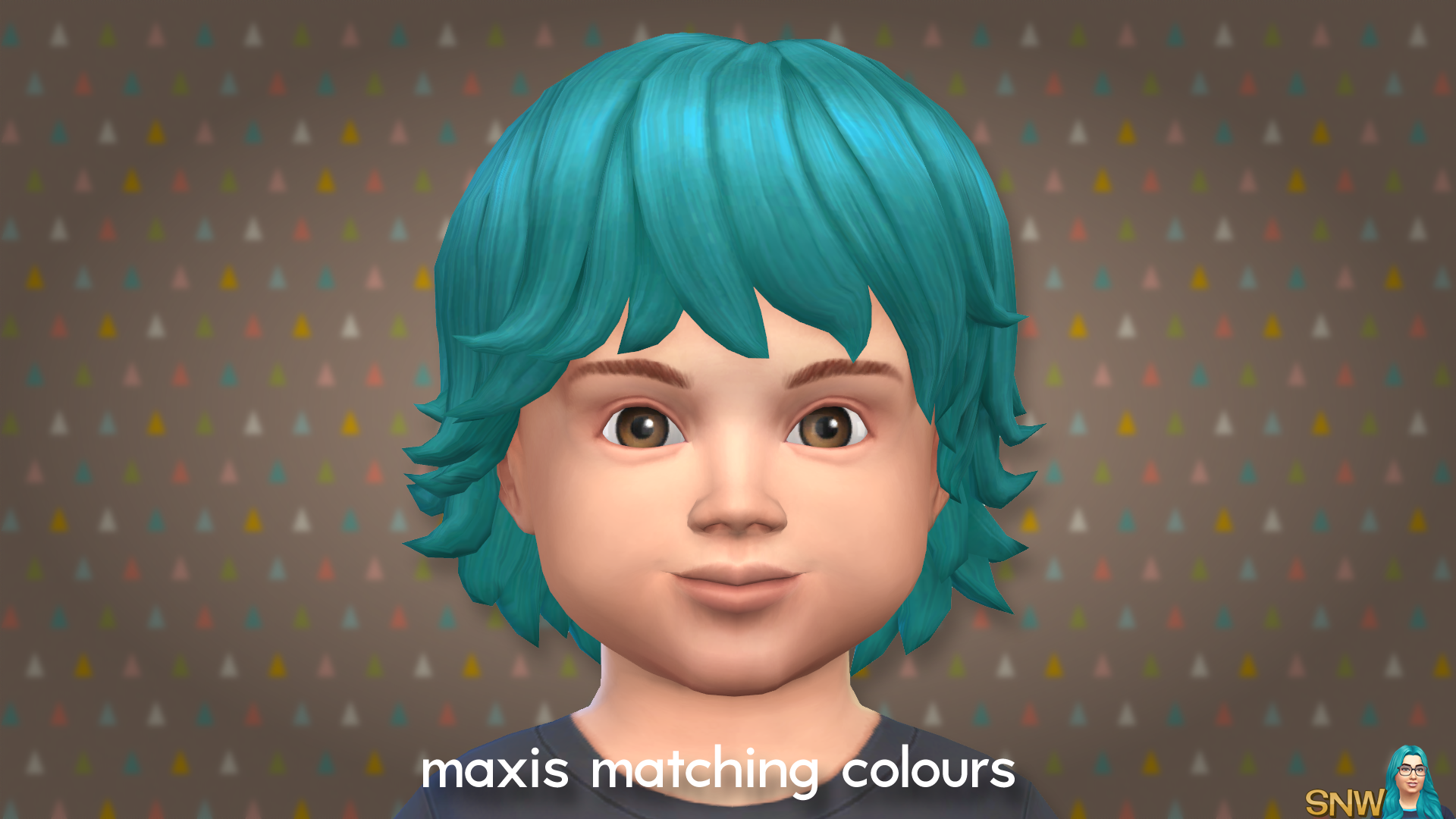 Maxis Matching Medium Wavy Hairdo for Toddlers